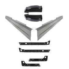 8Pcs Cab Corner Inner Outer Rocker Panel Kit Black Steel for 99-06 07 Crew Cab