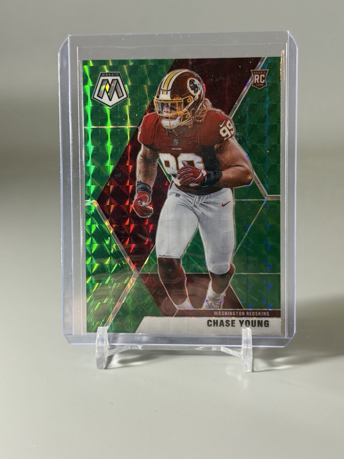2020 Panini Mosaic - Rookies Chase Young #202 Green Mosaic Prizm (RC)