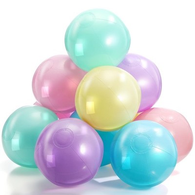 12 Pcs Inflatable Beach Balls Bulk Macaron Color Jumbo Large Beach Balls Pool...