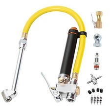 Heavy Duty Tire Inflator with Pressure Gauge 120PSI with Dual Head Air 13PCS