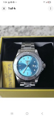 Invicta Pro Diver Aurenova Men s Watch 40mm Steel Light Blue Dial Quartz 50957