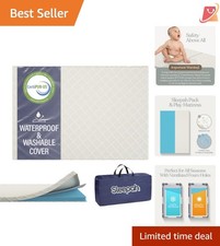 Baby Playpen Mattress Foam Pad 38x26in Waterproof Washable Safe Sleep
