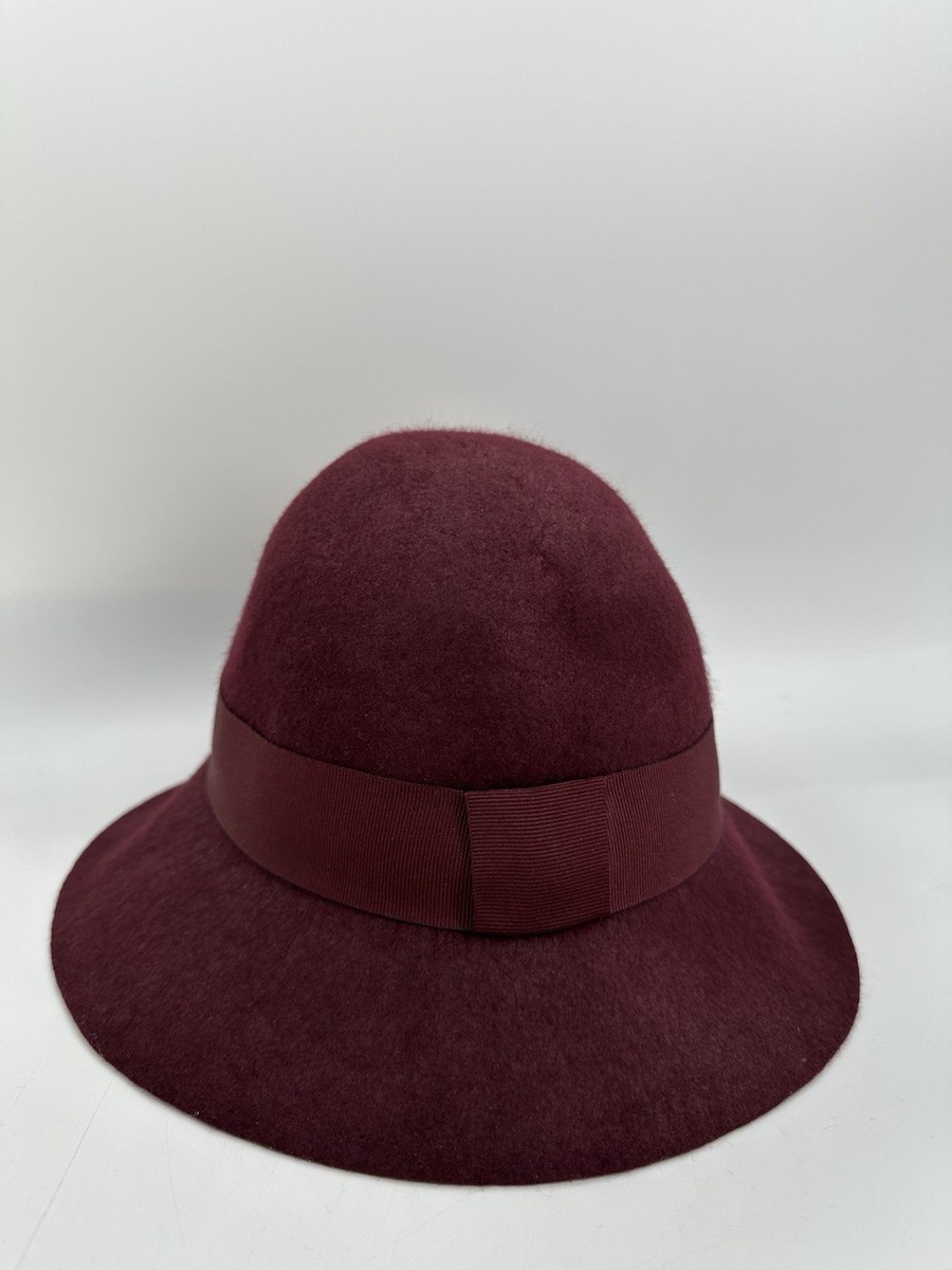 Stella McCartney Fedora Hat Burgundy 100% Wool Size 58 | eBay display picture 3