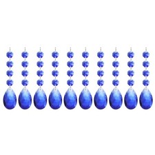 Teardrop Crystal Chandelier, 10 Pack 125mm Length Prisms Part, Blue
