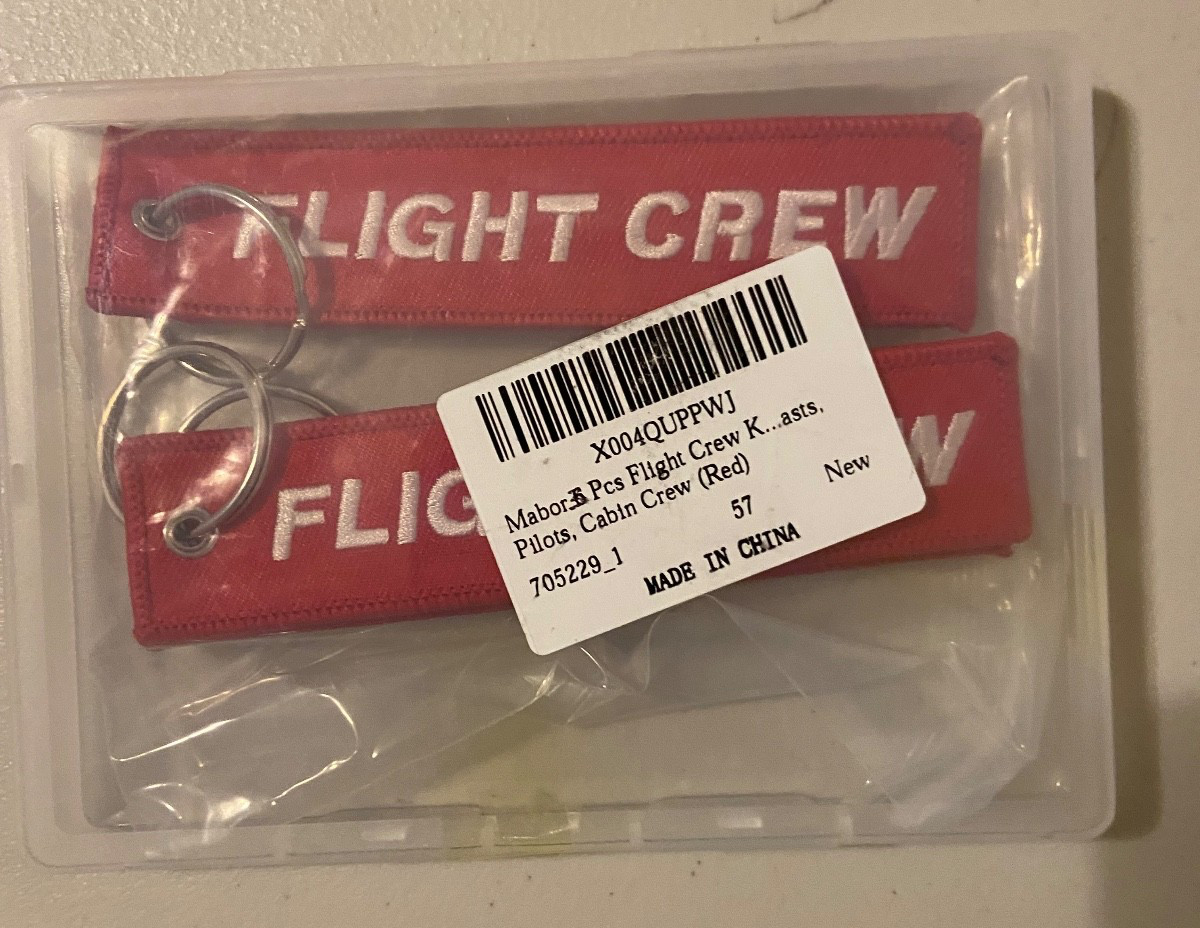 Tags For Air Travel, Set Of 3 Embroidered Flight Crew Tags