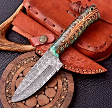 Custom Hand Made Forged Damascus Steel Hunting Knife Tactical Camping 2944