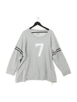 Lane Bryant Damen Hoodie UK 26 Grau Grafik Baumwolle mit Polyester Pullover