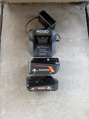 #ad #ad RIDGID 18V MAX Output 4.0 Ah amp; 2.0 Ah Batteries with 18V Charger $74.95