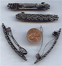 12 PIECES VINTAGE FLOWERS UNSET RHINESTONE BARRETTES R263