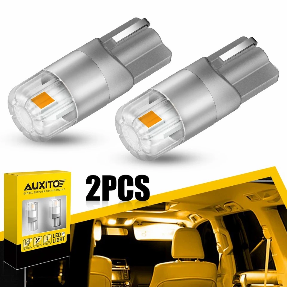 2/4/10x T10 车牌 LED 灯亮白色/琥珀色 168 灯泡 6000K 适用于福特 — 第 2/4 张图片