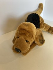Animal Alley Hound Dog Plush Floppy Brown Hunting Puppy Brown Black Stuffed Toy