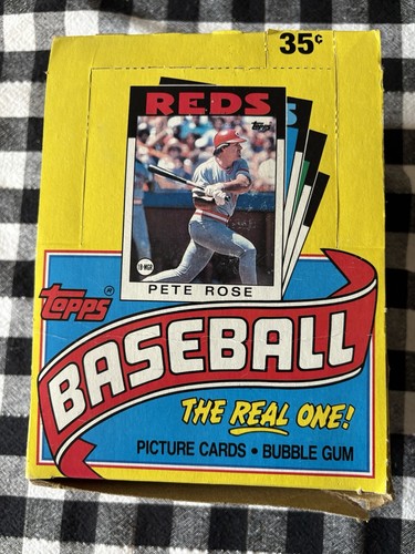 1986 Topps Baseball Box Of 36 Wax Packs - Open Box Sealed Packs