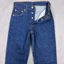 Vintage Levis 501 Jeans Mens 25x32 Blue 90s Made USA Fuzzy Student Dead Stock