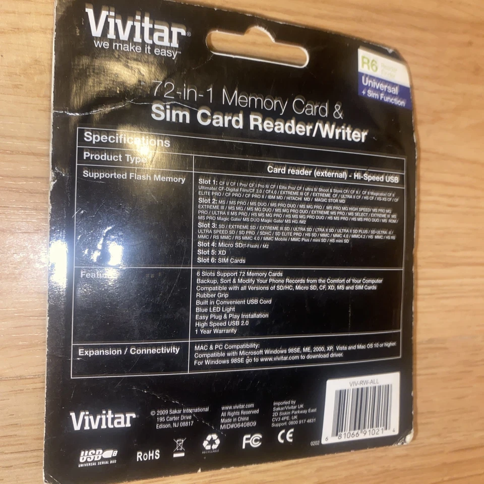 Vivitar 72-in1 Speicherkarten- und Simkartenleser Brenner VIV-RW-All - Bild 4 von 4