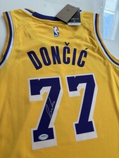 Luka Doncic hand signed Los Angeles Lakers Jersey, PSA COA!