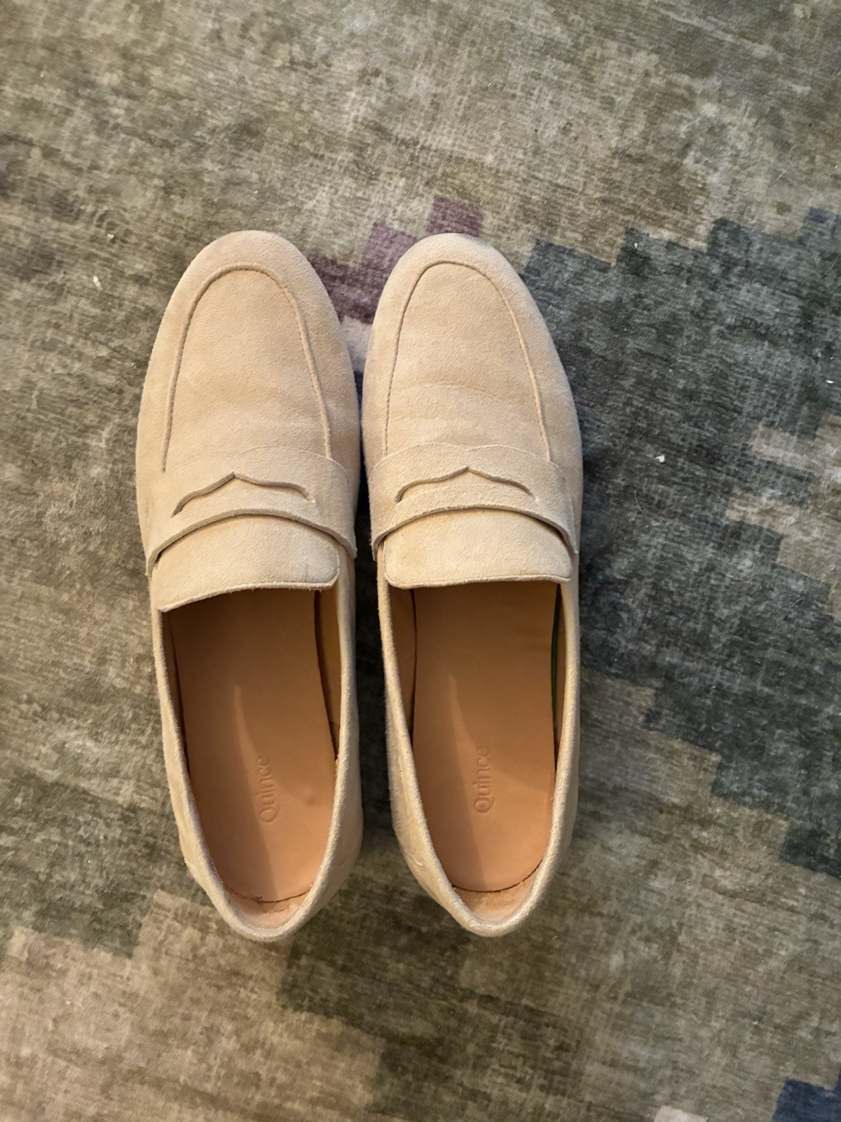 Quince Women Italian Suede Penny Loafer Cream Shoes 9