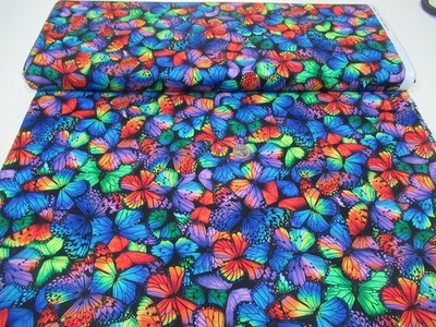 Timeless Treasures quilt-craft fabric BRIGHT BUTTERFLIES 2 yds (cd-8531) Wow!