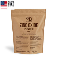 Zinc Oxide Powder 3.5 Oz Uncoated Non-Nano for DIY Sunscreen Lotion Cream