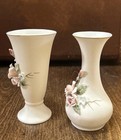 2 Vintage Lefton China Handpainted Vases #1847W No Chips/Crack 4” Tall — photo 2