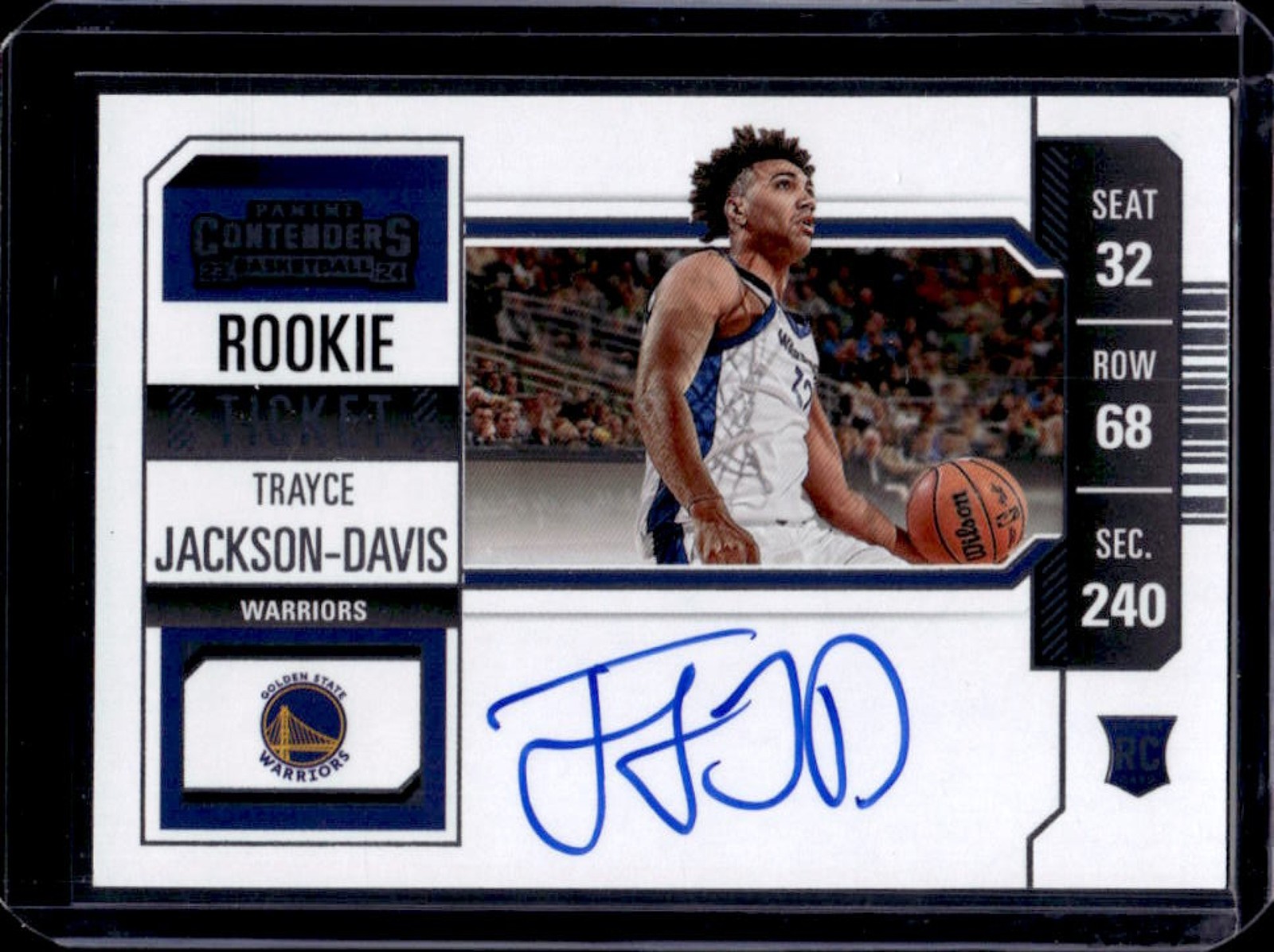 2023-24 Contenders Trayce Jackson-Davis RC Rookie Ticket Variation Auto #107b