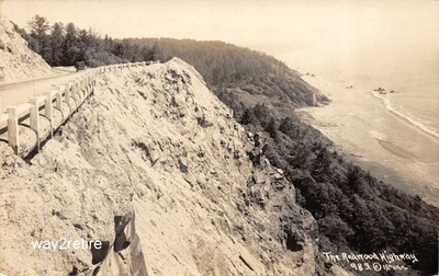 Postcard CA Humboldt Co Pacific Coast from Redwood Hwy Calif RPPC 1930s