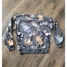 H M Kids Bluey Sweatshirt Pullover Gray Character Print Size 8-9 Years 2
