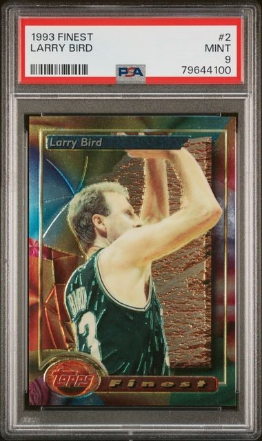 1993 Topps Finest #2 Larry Bird card PSA 9