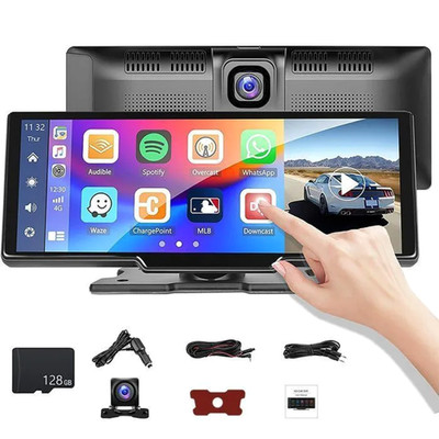 10,26'' CarPlay Android Auto Wireless Dashcam 4K GPS BT FM Portable Auto Display