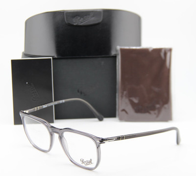 NEW PERSOL P 3339-V 1196 CLEAR GREY SILVER AUTHENTIC FRAMES EYEGLASSES 56-20