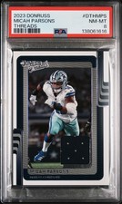 2023 PANINI DONRUSS DONRUSS THREADS #DTHMPS MICAH PARSONS PSA 8