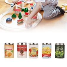 5Pcs Mini Dollhouse Drink Accessories Miniature Fruit Can Models for Doll House