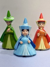 Disney Vintage Sleeping Beauty Figurines Fairies Flora Fauna Merriweather VTG