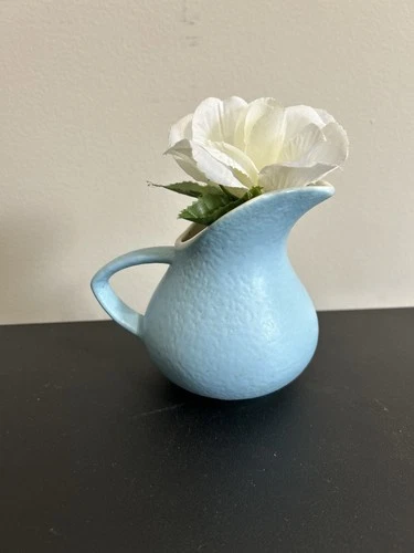Hull Matte Light Blue Mini Pitcher Creamer Vintage USA A-7 4.25"