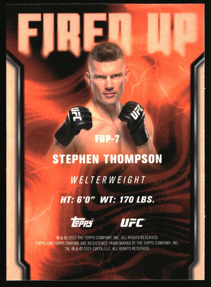 2025 Topps Chrome UFC #FUP-7 Stephen Thompson Fired Up | eBay
