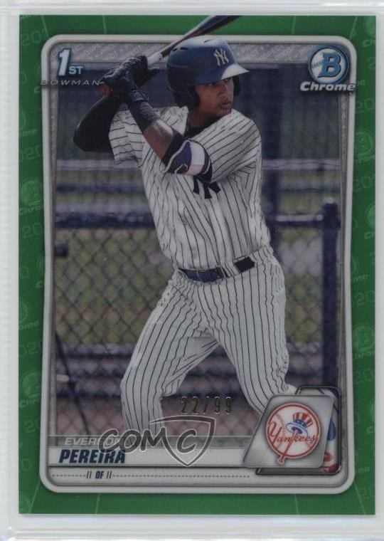 2020 Bowman Chrome Prospects Green Refractor 22/99 Everson Pereira #BCP-51 19l8