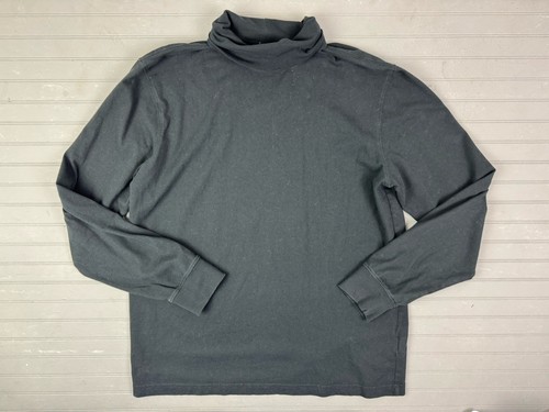 L L Bean Size S Mens Turtleneck Shirt Pullover Long Sleeve Traditional Fit Black