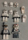4 Lego Star Wars Stormtrooper Minifigures At-At Driver Gunner Phase1 + 6 Helmets