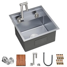 RV Kitchen Sink, 16 x 17 x 9 Inch Undermount Bar Sink 16 Gauge Stainless Stee...