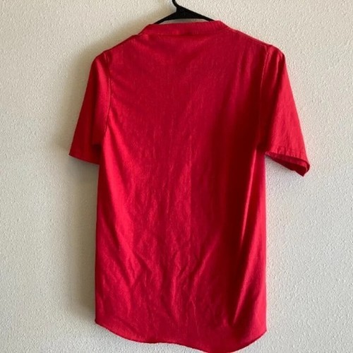 NEU Damen T-Shirt Sand-Strick Gr. Medium einfarbig rot Knöpfe - Bild 3 von 3