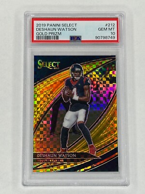 2019 Panini Select Field Level GOLD Prizm /10 Deshaun Watson 212 PSA 10 Gem Mint