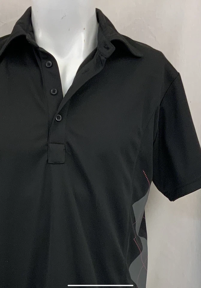 Sligo Golf Shirt M Black Polo Short Sleeve 100% Polyester YGI W1-226 - Image 3 of 4