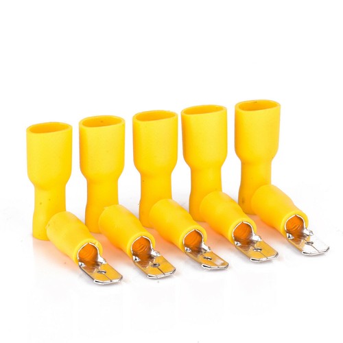 100pcs Insulated Spade Crimp Terminal Kit Cable Electrical Wire Splice Connector - Picture 9 of 26