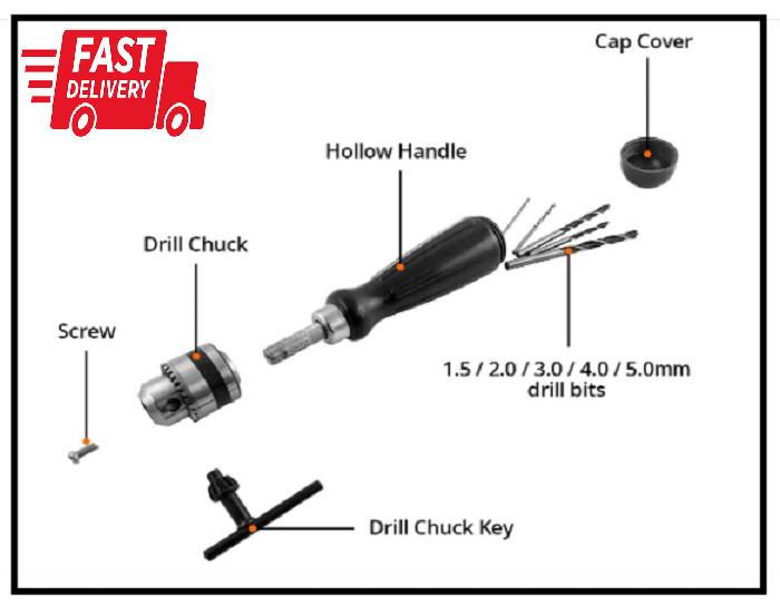 QWORK Pin Vise Hand Drill Bits, Micro Mini Twist Drill Bits Set, Ideal 