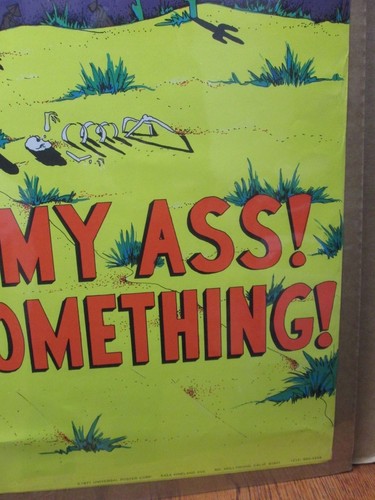 Vintage Black Light Poster Patience, my ass! Let's Kill something! 1971 Inv#G308 - Picture 5 of 5