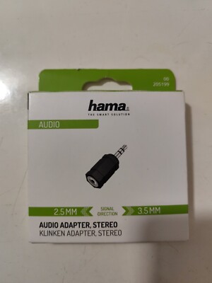 Hama Audio Klinken-Adapter Jack 2,5mm/3,5mm W/M Stereo Schwarz