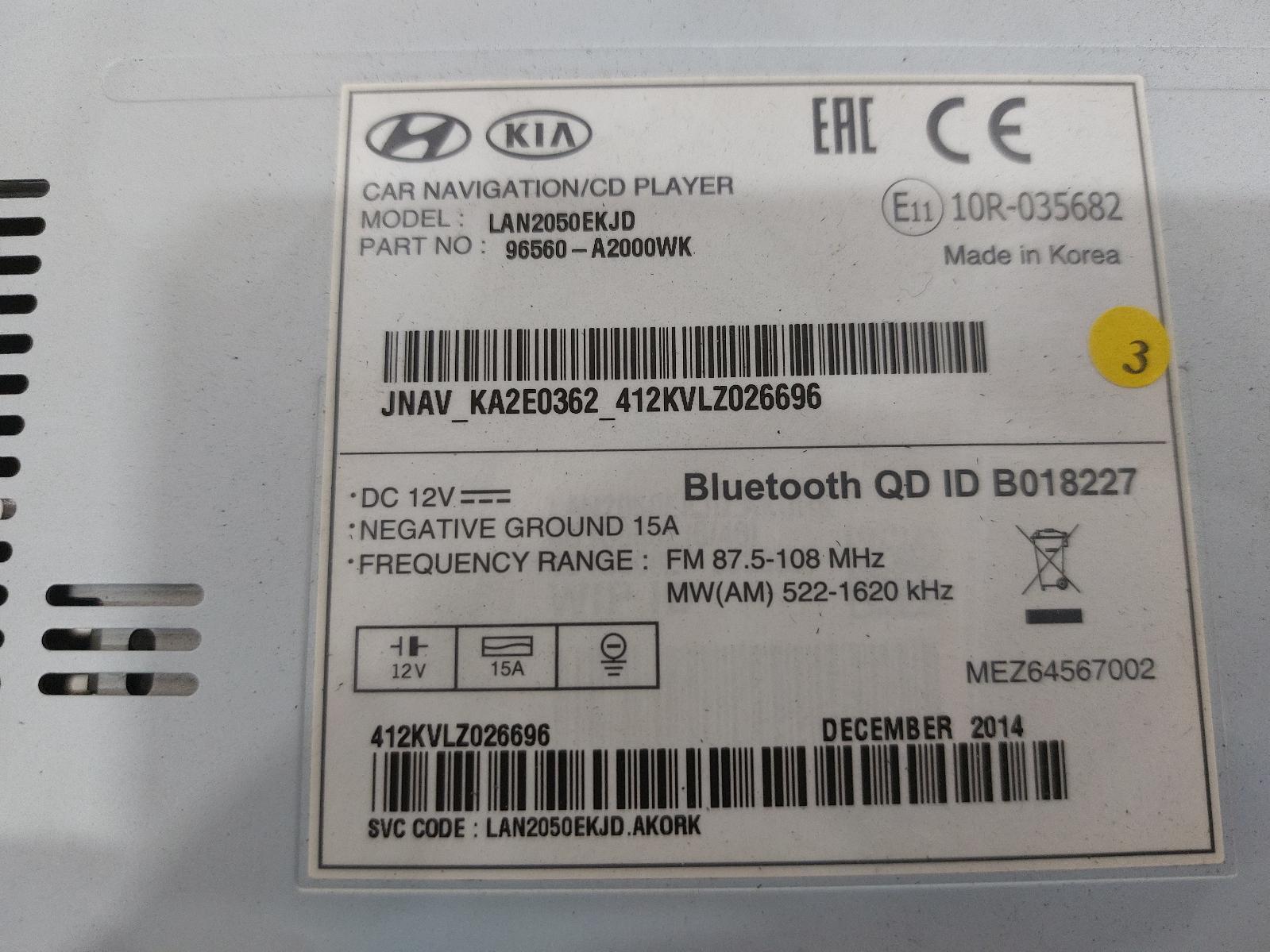 2015 KIA CEED Mk2 (JD) SAT. NAV. UNIT Satellite Navigation Head Unit eBay