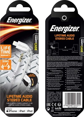 Energizer Jack Audio Cable With Lightning Connector iPhone Apple