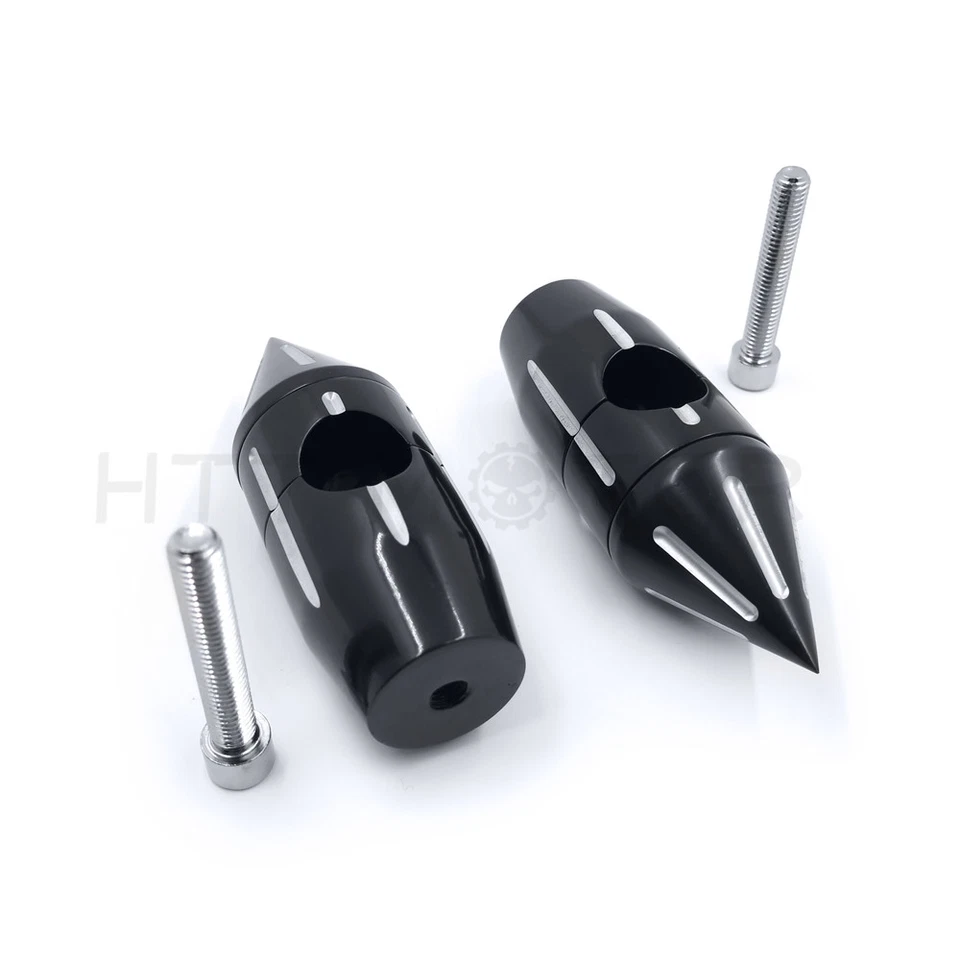 2.25" Black Spike Handlebar Risers For Harley Softail Dyna Sportster Custom 1'' - Image 2 of 4