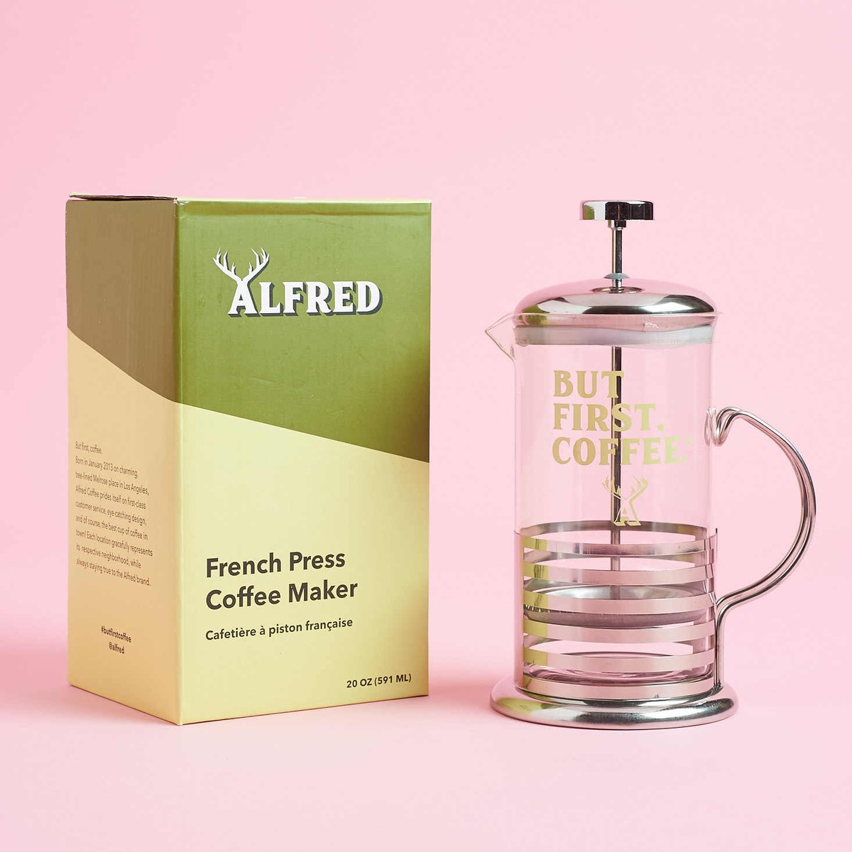 Trendy Coffee Shop Alfred Coffee's French Press Stainless Steel NIB - Main Image