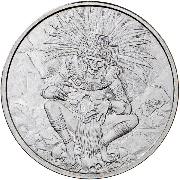 Aztec God of Death | Mictlantecuhtli - 1 oz .999 Fine Silver Round